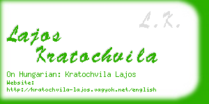 lajos kratochvila business card